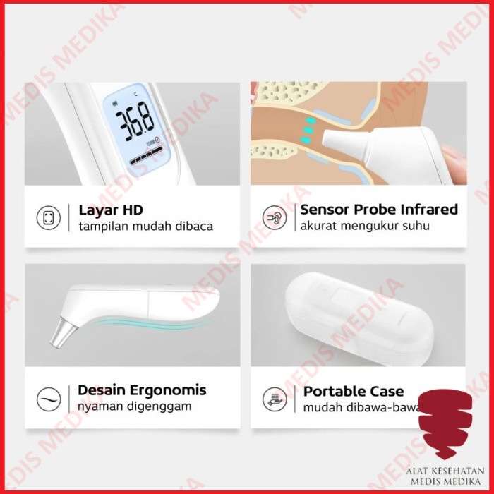 Thermometer Ear YHT 101 Alat Ukur Pengukur Cek Temperatur Suhu Termometer Telinga Digital