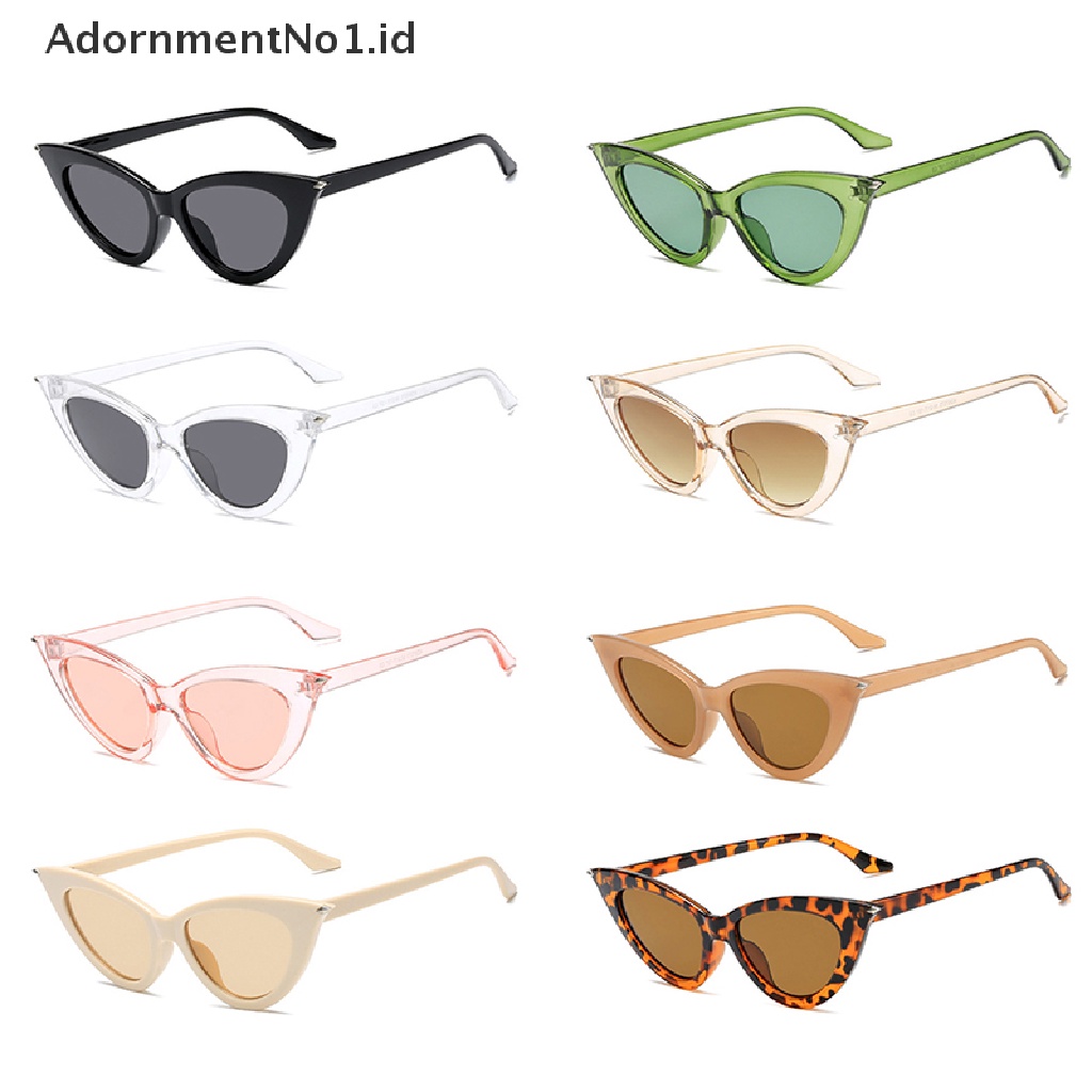 [AdornmentNo1] Vintage Cat Eye Kacamata Hitam Bingkai Kecil Retro Sunglasses UV400 Protection Eyewear Fashion Trendy Streetwear Eyewear [ID]