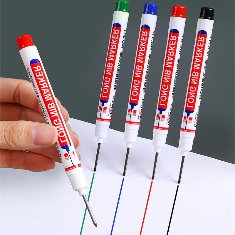[Unggulan] Pen Perforating Logam Tahan Air Pulpen Penanda Lubang Dalam Serbaguna Untuk Dekorasi Woodworking Kamar Mandi Penanda Kepala Nib Panjang Lubang Dalam 20mm