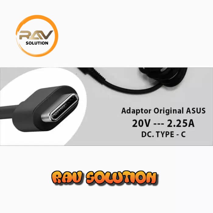 Charger Adaptor Asus ZenBook UX370 UX370U UX370UA 45 watt USB Type C - SET A