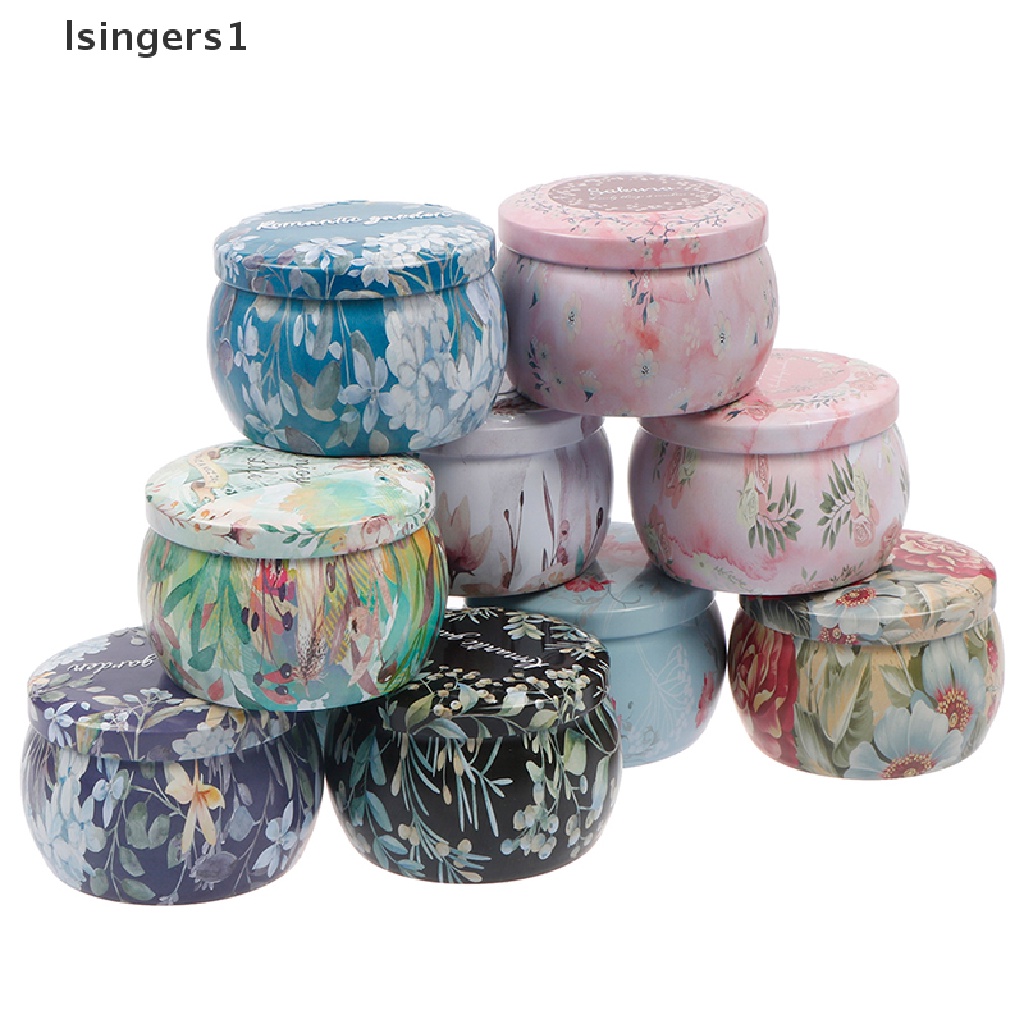 [lsingers1] 1pc Candy Tin Box Bulat Kotak Hadiah Tea Pot Handmade Toples Sabun Kemasan Case Butik