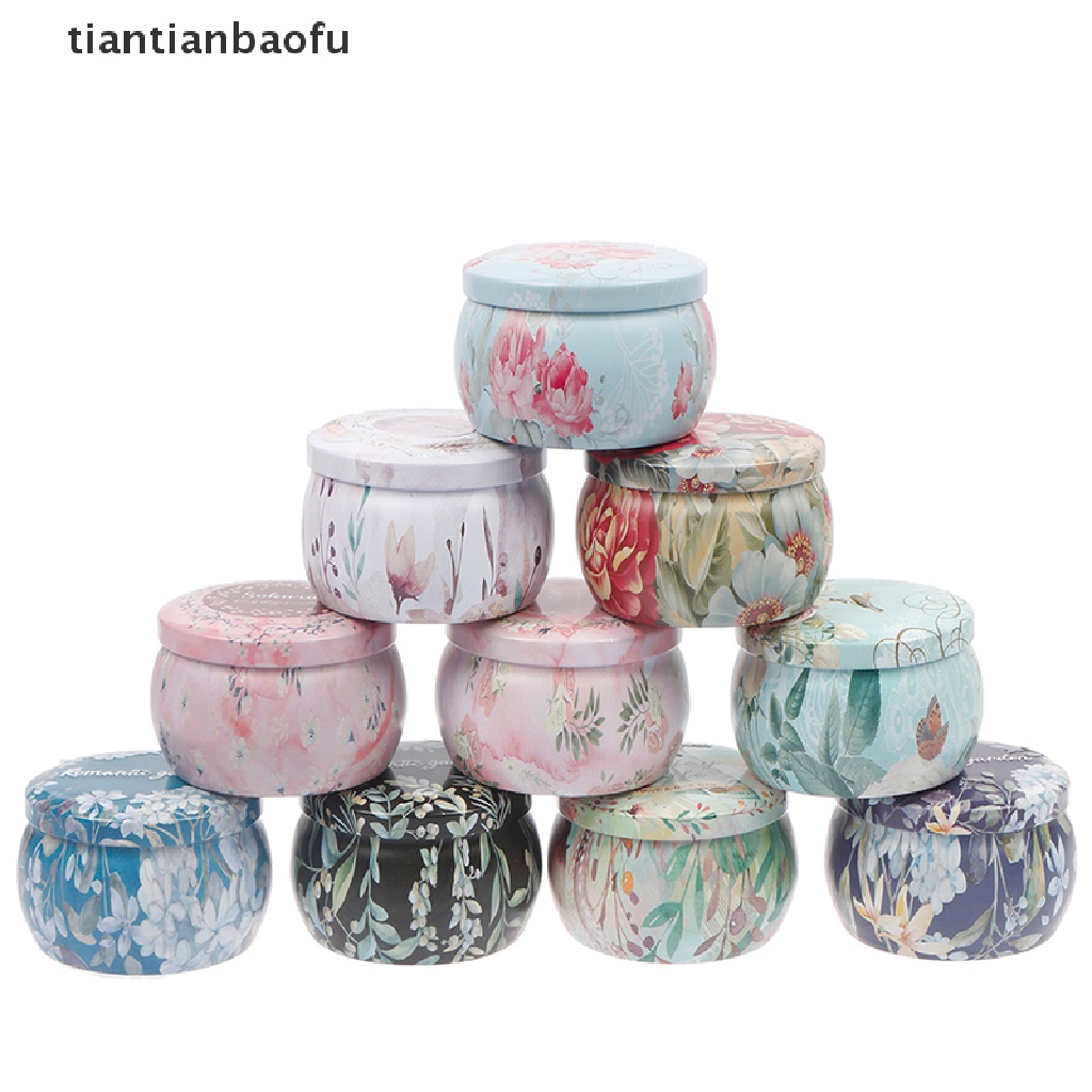 [tiantianbaofu] 1pc Candy Tin Box Bulat Kotak Hadiah Tea Pot Handmade Sabun Toples Kemasan Case Butik