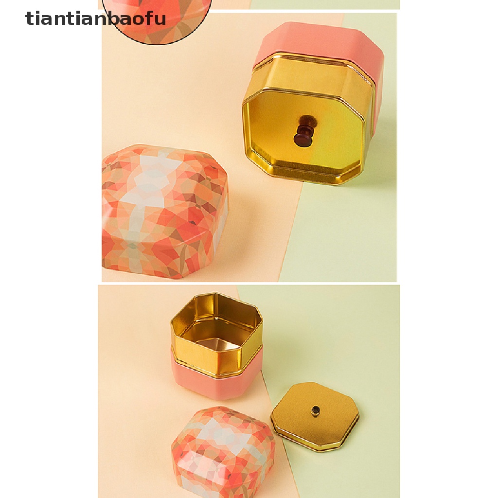 [tiantianbaofu] Sealed Tea Kaleng Wadah Teh Penyimpanan Makanan Besi Candy Box Tinplate Kotak Butik