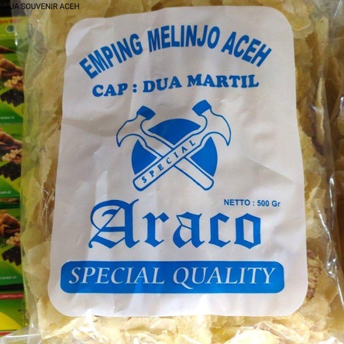 

emping melinjo Aceh 500 gram super tipis cap 2 martil araco spesial Qu