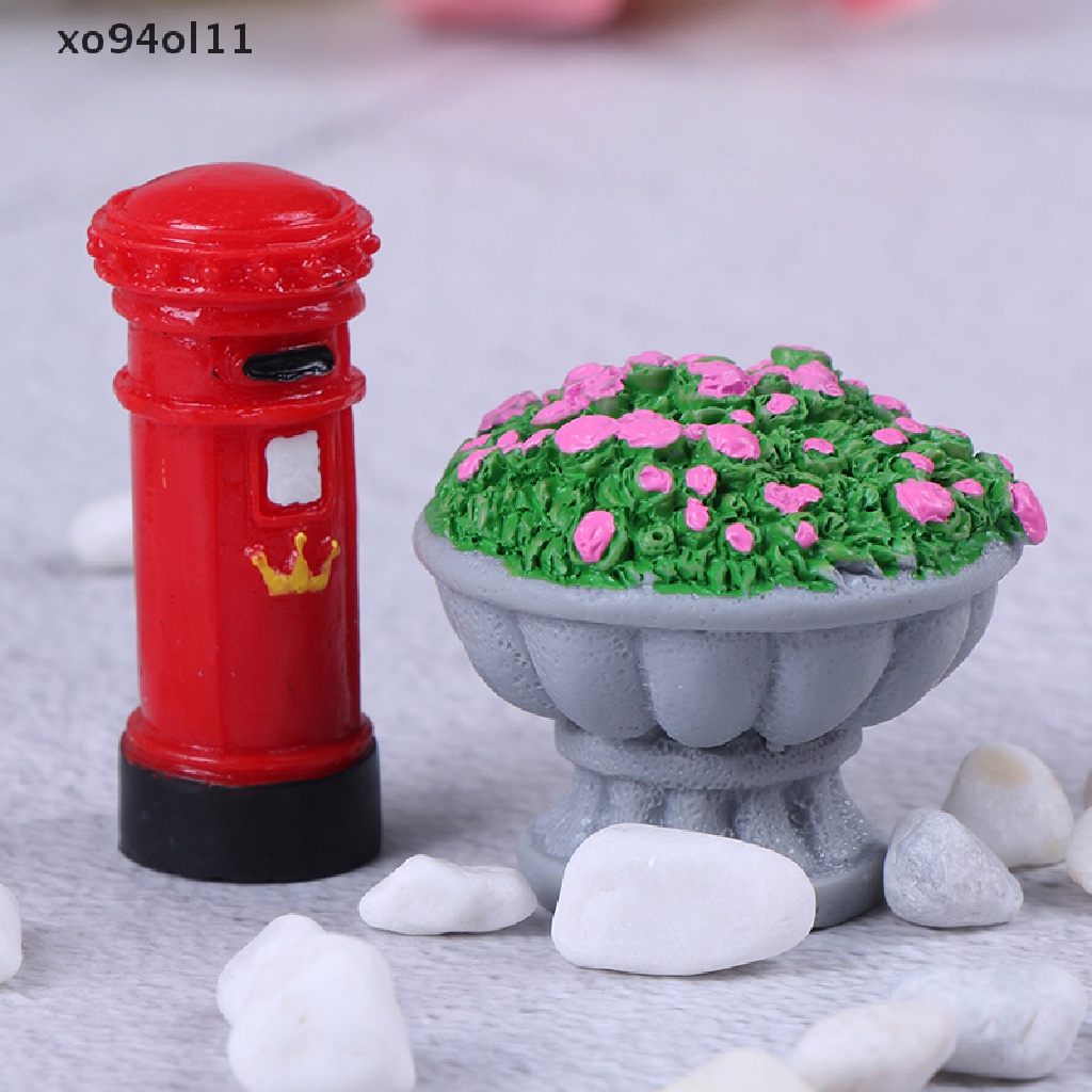 Xo 1pc Patung Kerajinan Pemandangan Jalan Ornamen Taman Miniatur Peri Dekorasi Taman diy OL