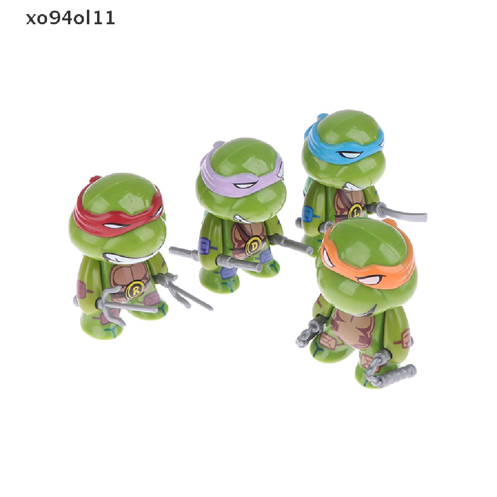 Xo 4Pcs Remaja Mutan Ninja Turtles Boneka Tokoh Anime Lucu Model Desktop Hiasan Mobil Dekorasi Rumah Mainan Anak Rumah Boneka Boneka Ornamen Lanskap Mikro Hiasan Kue OL