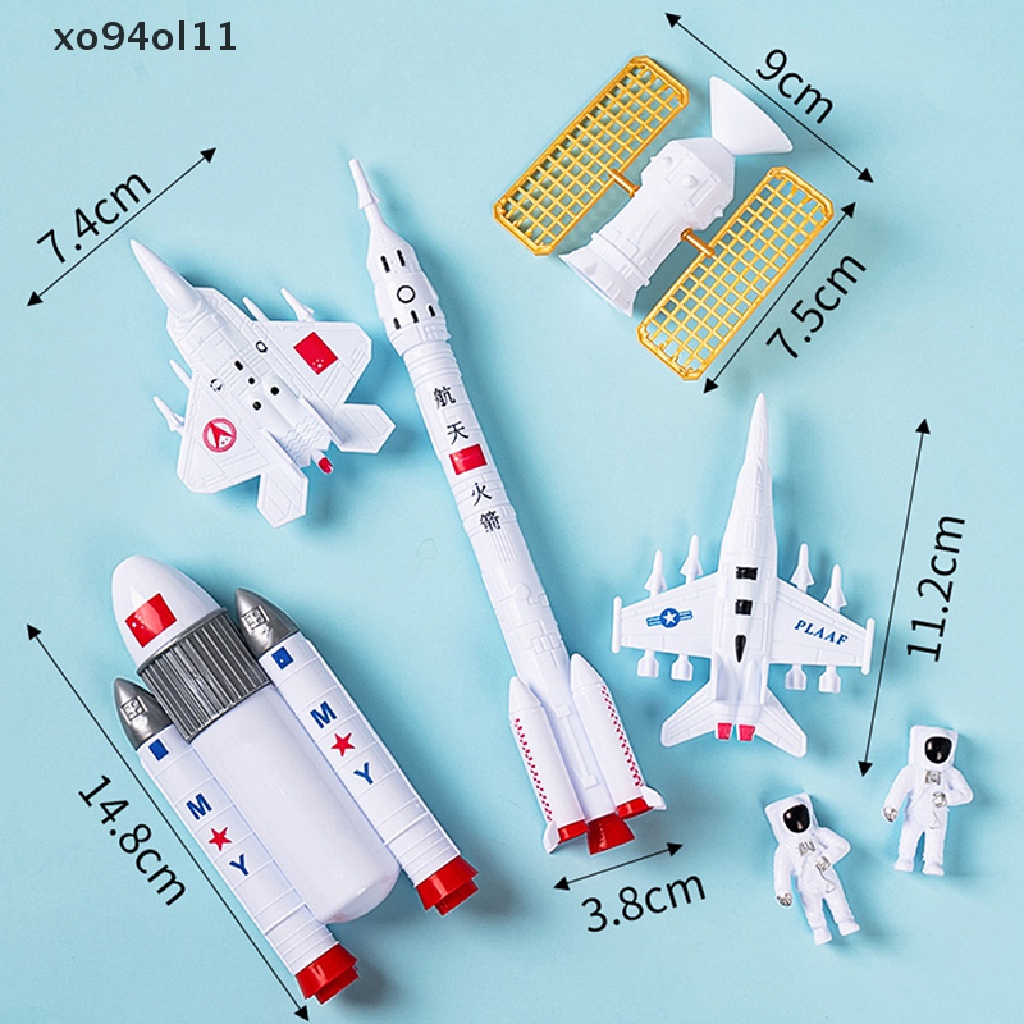 Xo 1Set Mainan Roket Seri Luar Angkasa Rocket Plane Model Astronot Satelit Mainan OL