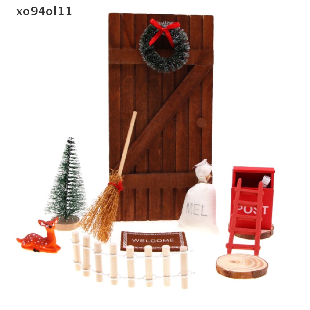 Xo1: 12rumah Boneka Merah POST en Kotak Surat Natal Hiasan Pintu model Miniatur Peri Taman Door Decor Mainan Furniture Anak OL