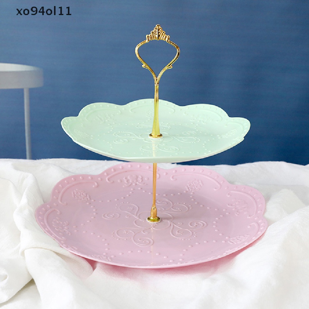 Xo Detachable Cake Stand Gaya Eropa 2tingkat Pastry Cupcake Piring Buahdekorasirumah OL