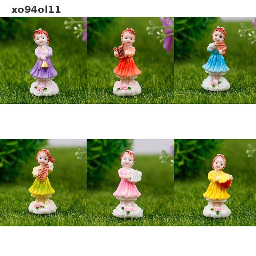 Xo 6Pcs Bunga Peri Pixie Sayap Terbang Keluarga Miniatur Hiasan Taman Dekorasi Rumah OL