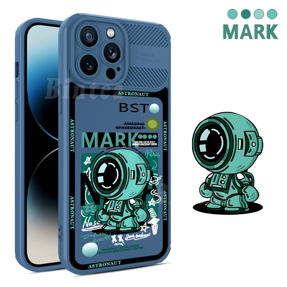 Realme C55 C35 C33 C31 C21Y C25Y RealmeC11 2021 C20 C25 C25S C15 C12 C3 C2 Realme 5i 5S 6i C3 Case Mark Astronot Full Proteksi Anti Slip Shockproof Binteacase