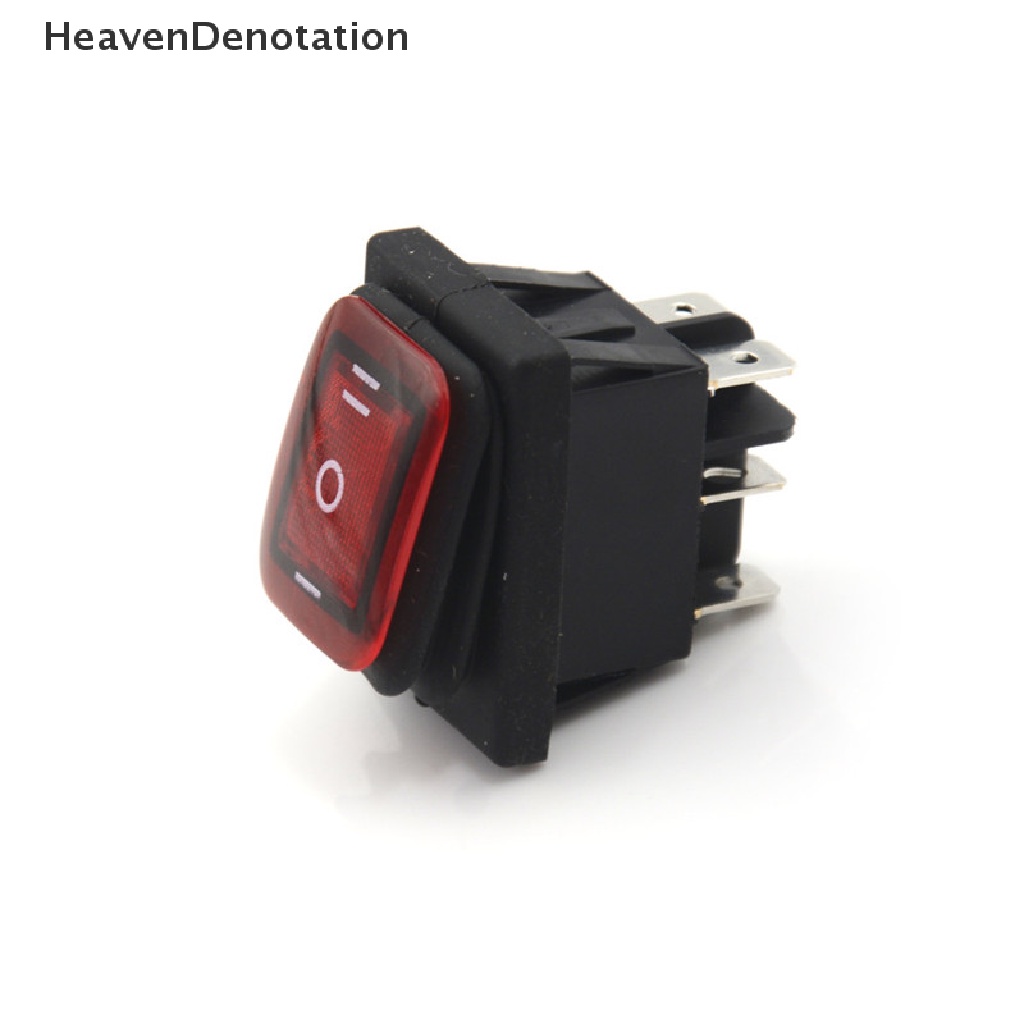 [HeavenDenotation] Merah 3posisi 6Pin DC 12V Tahan Air Mobil Perahu LED Rocker Switch Latching HDV