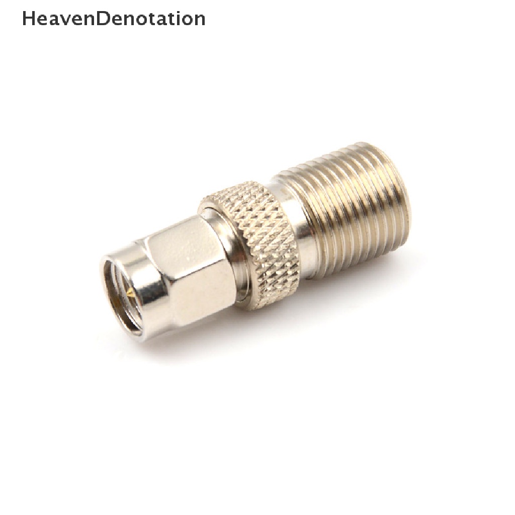 [HeavenDenotation] Konektor Adaptor Coaxial Plug Female to SMA Tipe F Silver Tone HDV