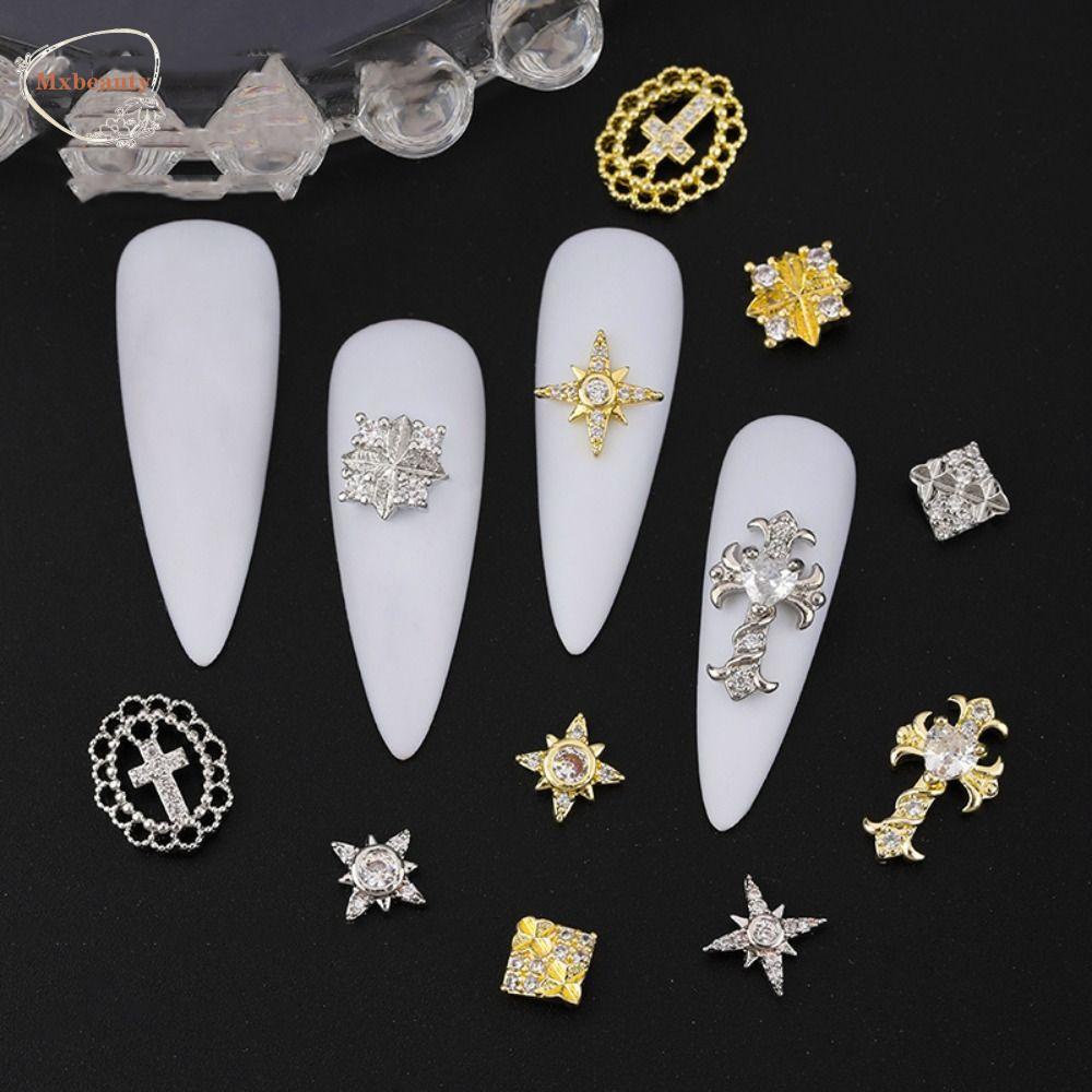 Mxbeauty Hiasan Nail Art 3D Gaya Perancis Bucherati Semanggi Empat Daun Aksesoris Kuku