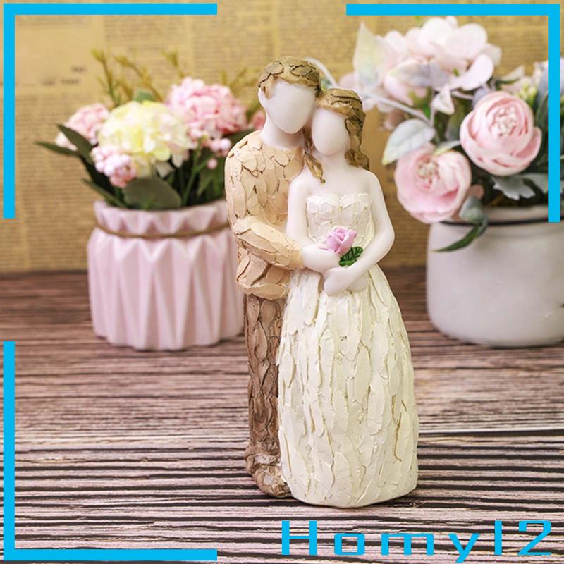 [HOMYL2] Patung Pasangan Pernikahan Dekorasi Craft Centerpiece Hand Painted Romantic