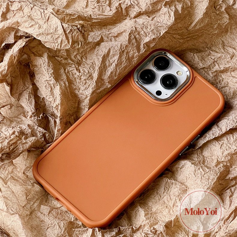 IPHONE Casing Ponsel Persegi Plating Mewah Kompatibel Untuk Iphone11 7plus 8plus XR 13 14 11 12 Pro MAX X XS MAX Macaron Warna Permen Sederhana Warna Solid Lembut Tpu Cover