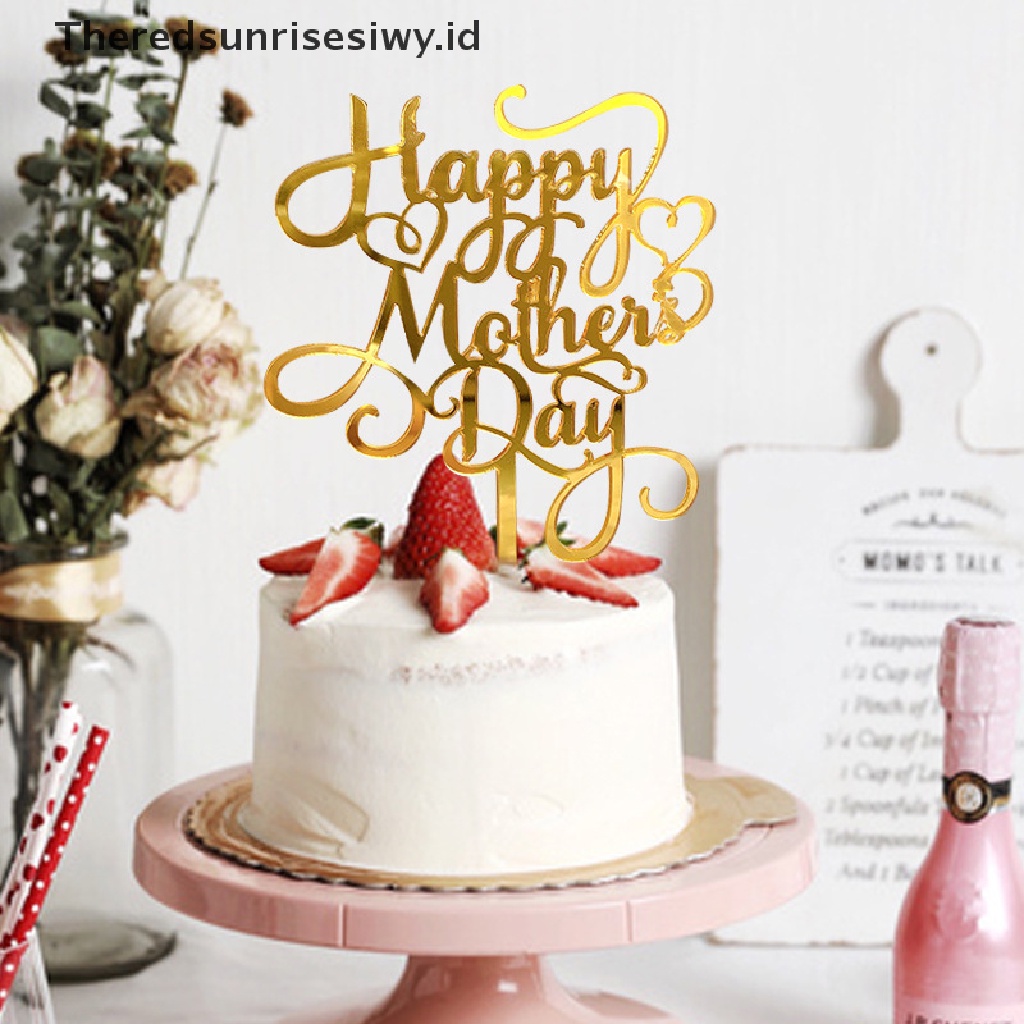 # Kado Mom &amp; PAPA DIY # Hiasan Kue Happy Mother's Day Untuk Hari Ibu Dessert Decor Cake Topper~