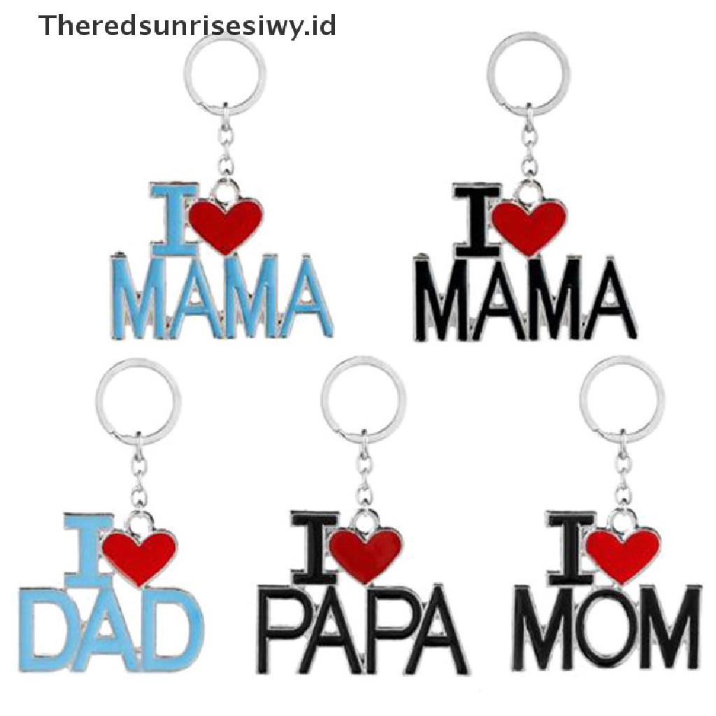 # Kado Mom &amp; PAPA DIY # Gantungan Kunci Hati Logam Dad's Day Mother' S Day Keychain Hadiah Logam Mom~