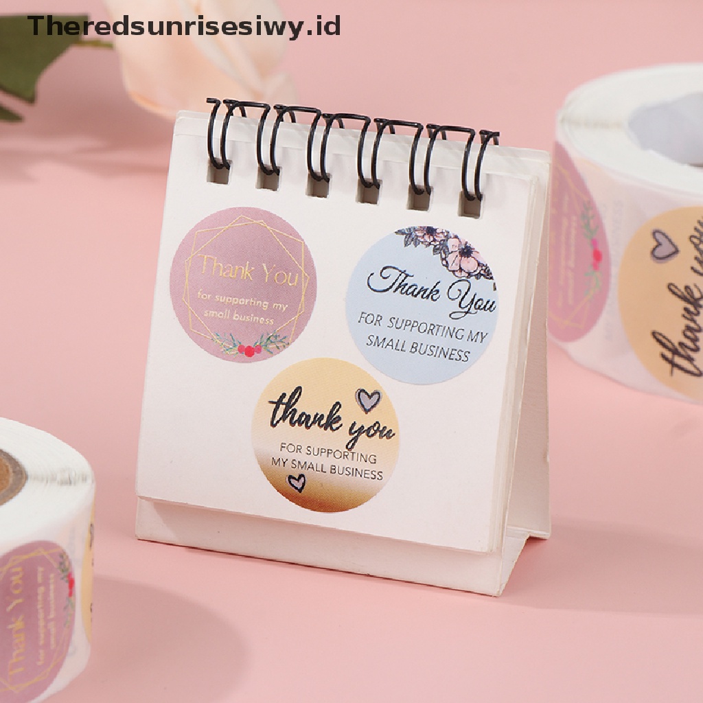 # Kado Mom &amp; PAPA DIY # 500pcs/roll Thank You Floral Sticker Kemasan Hadiah Seal Label Scrapbooking Stationery Stiker Roll Diy Sealing Sticker 2.5/3.8cm~