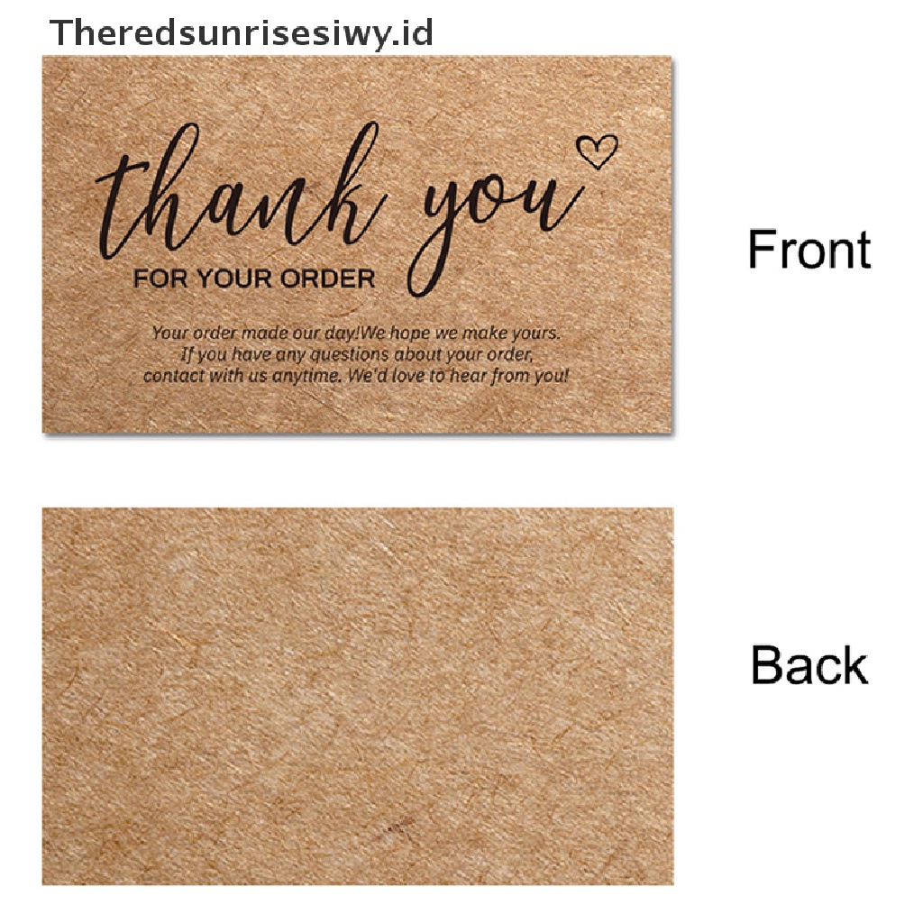 # Kado Mom &amp; PAPA DIY # 50pcs Kartu Natural Kraft Paper Thank You For Your Order Card Untuk Dekorasi~