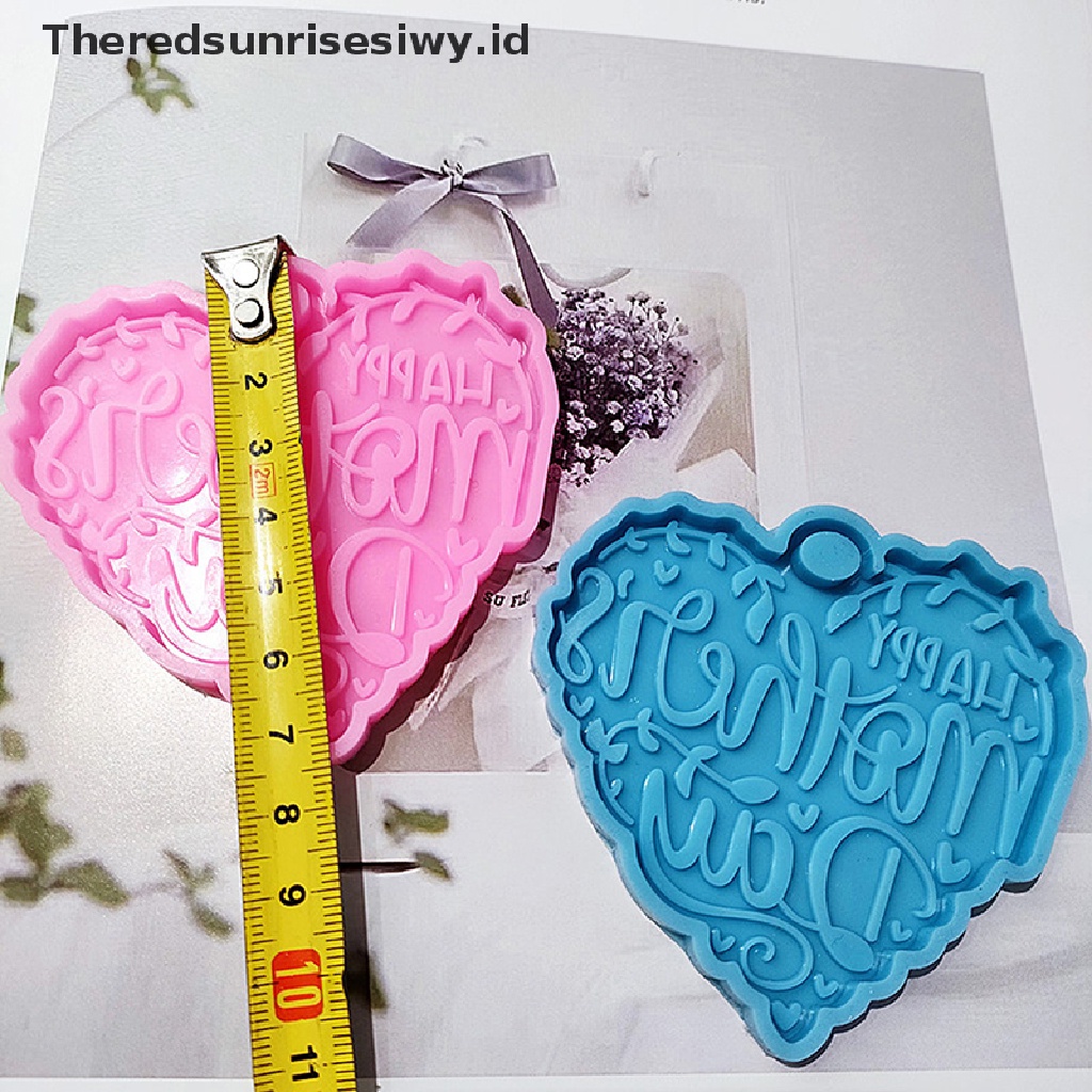 # Kado Mom &amp; PAPA DIY # Happy Mother Days Huruf Cetakan Silikon DIY Kerajinan Gantungan Kunci Epoxy Resin Molds~