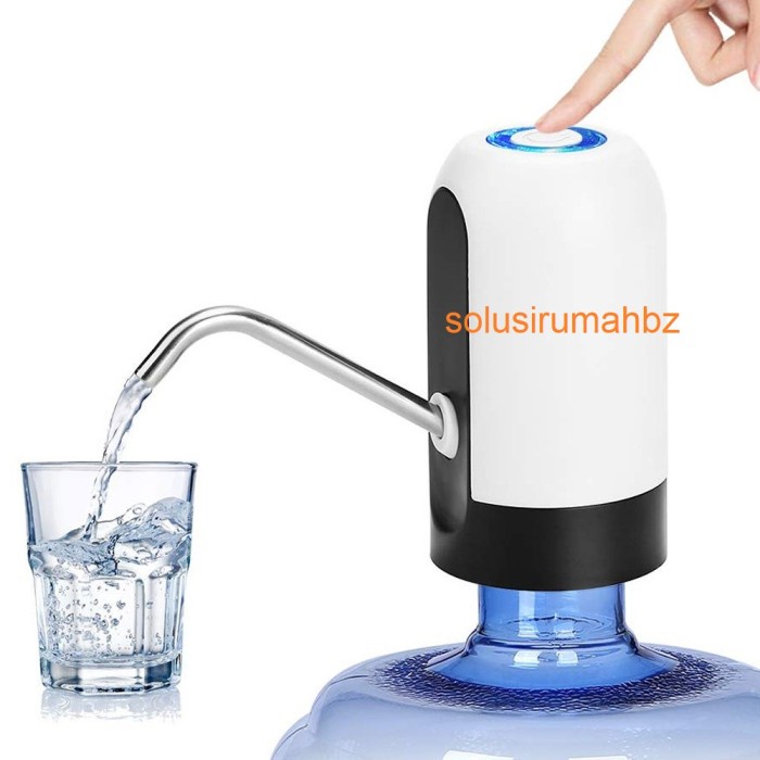 POMPA GALON USB + TUTUP PENGUNCI PENGAMAN BLUE LIGHT STAINLESS ABS LED