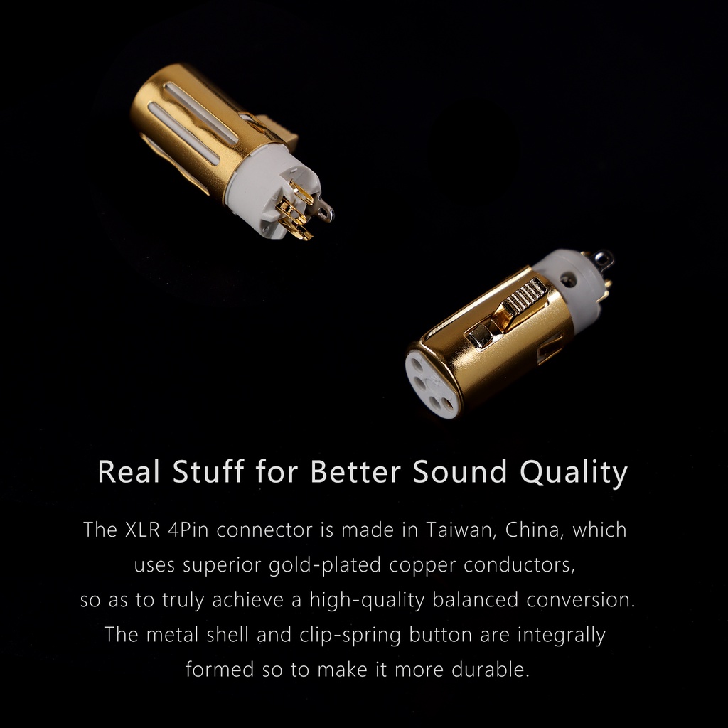 Adaptor DD ddHiFi XLR44C Balanced XLR 4Pin Ke 4.4mm Adaptasi Kabel Headphone XLR 4Pin Tradisional Ke Perangkat Terminasi 4.4mm