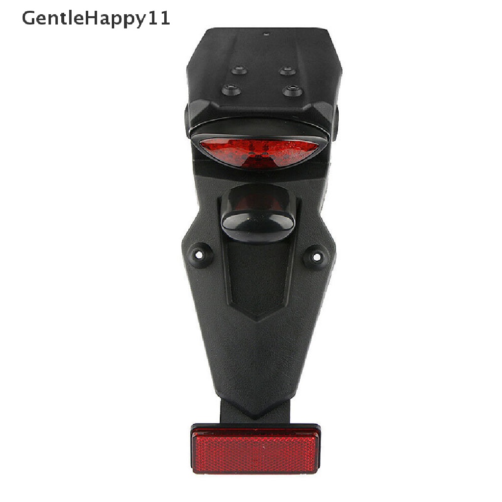 Gentlehappy Universal Spakbor Belakang Sepeda Motor Mudguard Lampu LED Rem Ekor id