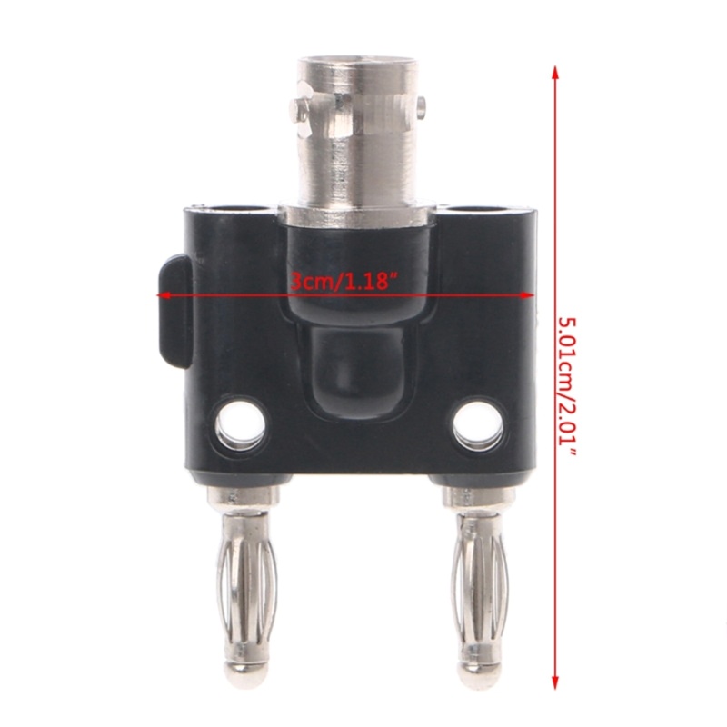 Cre BNC-Pisang Ke Dua Dual 4mm Banana Male Female Jack Coaxial Connector BNC-Tee Tipe 3Way-Splitter RF-Adapter Kuan Tinggi