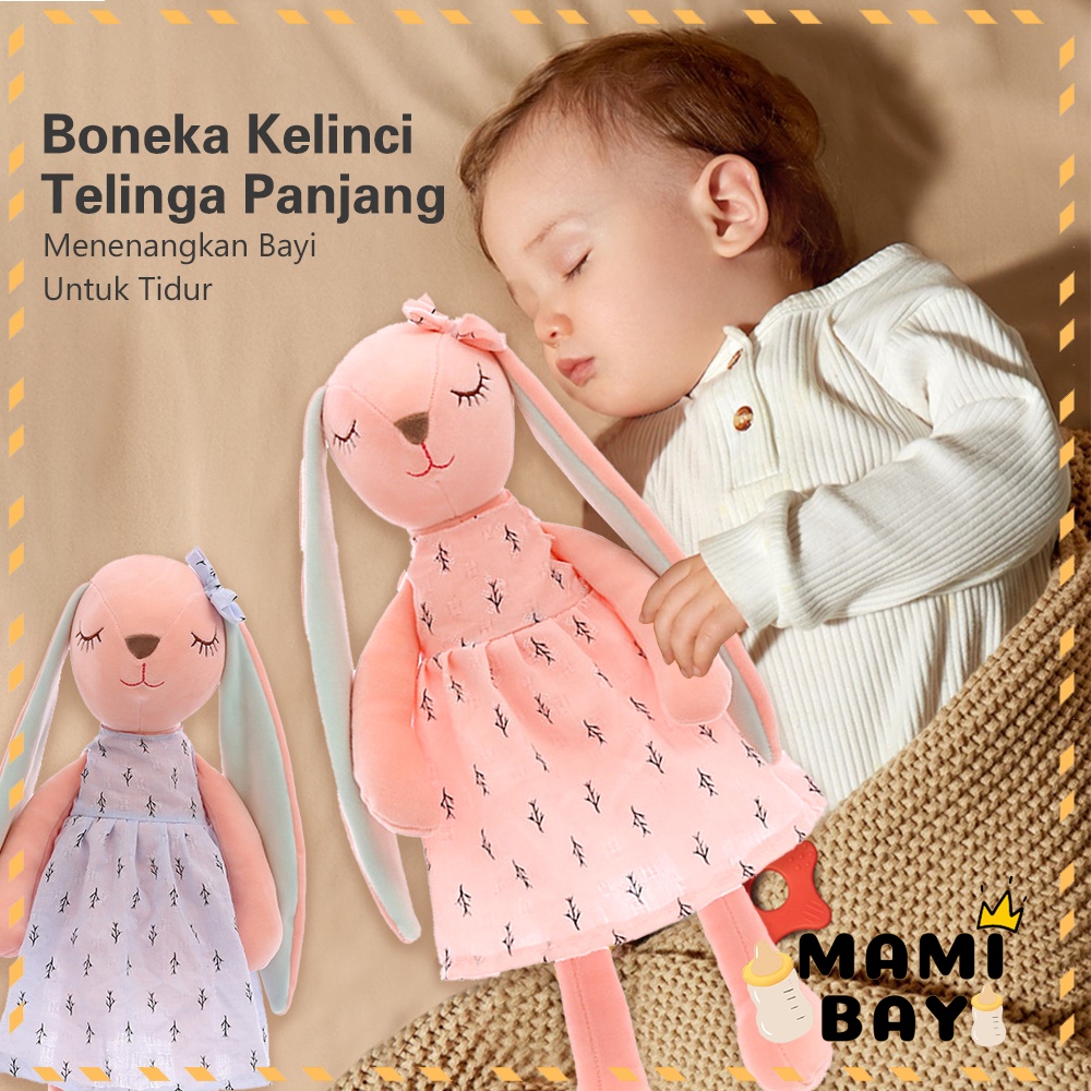 Mamibayi Boneka Bayi Kelinci Boneka Tidur Plush Rabbit Doll 35Cm