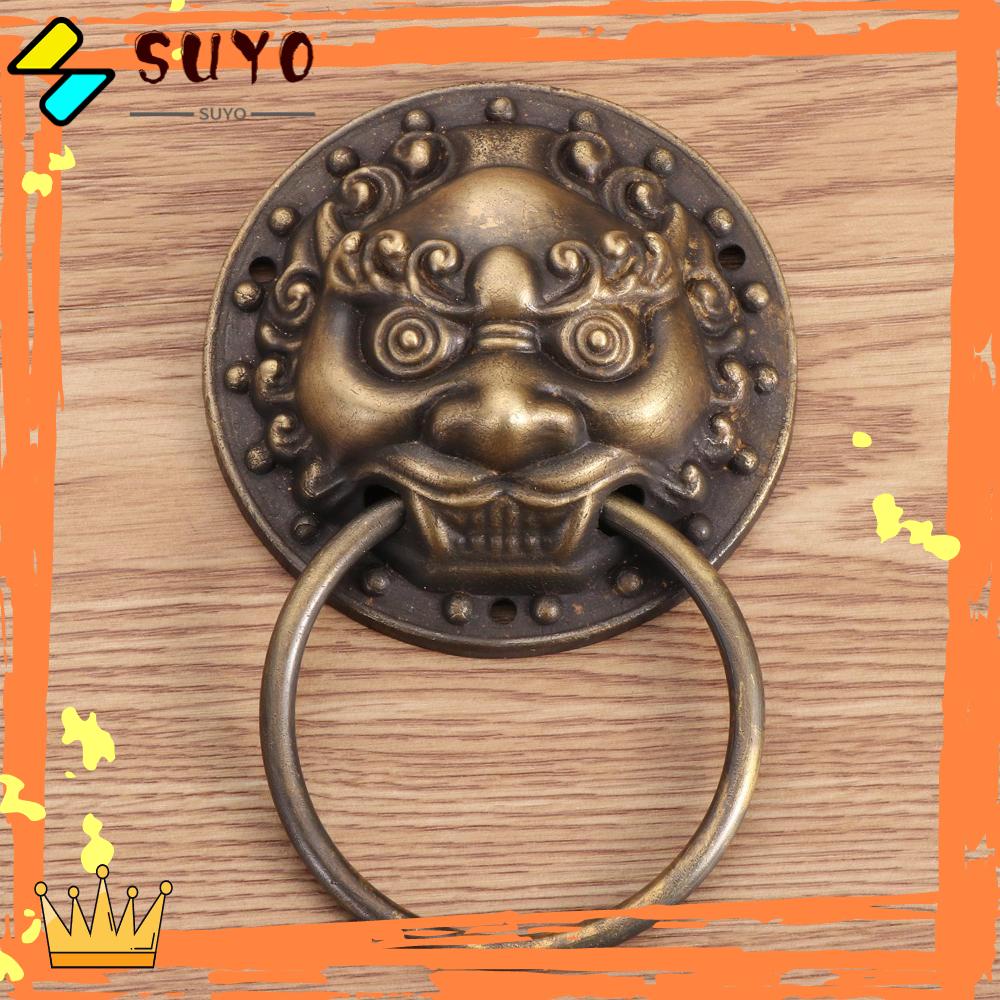 Suyo Door Knockers Hadiah Pindah Rumah Antik Bronze Handle Knobs Interior Taman Kepala Singa