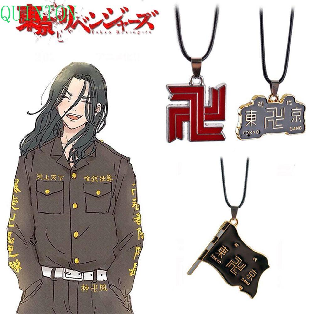 Kalung QUINTON Tokyo Revengers Kepribadian Keren Empat Daun Clover Hinata Tachibana Liontin Choker Pria Necklace