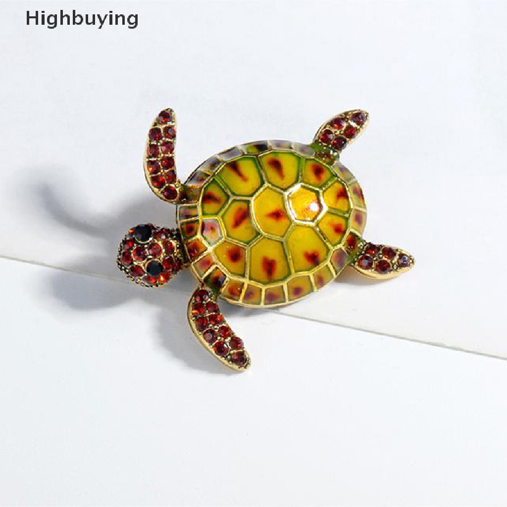 Hbid Hot Fashion Turtle Animal Bros Kepribadian Kreatif Perhiasan Vintage Berlian Tertanam Bermutu Tinggi Bros Aksesoris Gadis Hadiah Glory