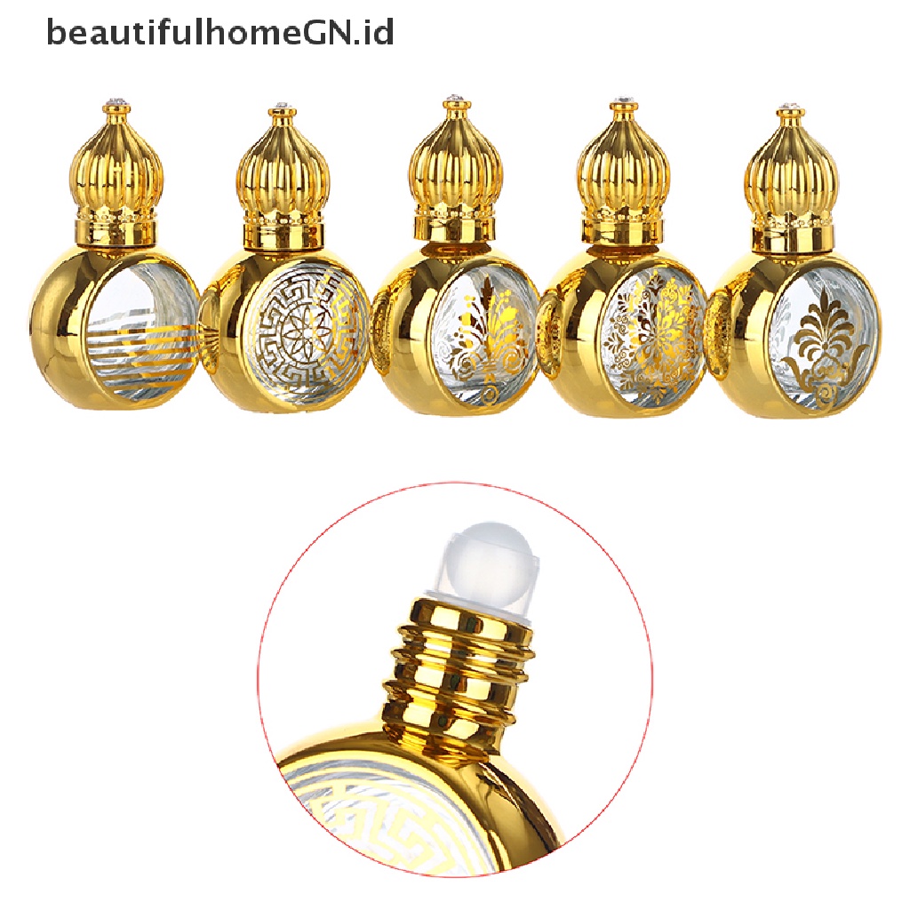 {Cantik} Botol Roller Portable 10ml Botol Bentuk Mahkota Gold~