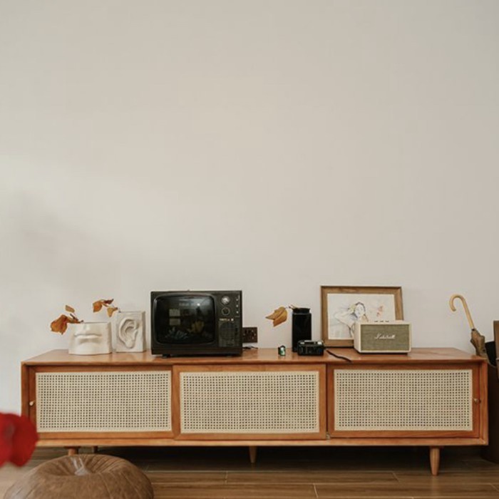 BUFET TV KAYU JATI ROTAN MINIMALIS | MEJA TV KAYU JATI MODERN MINIMALIS