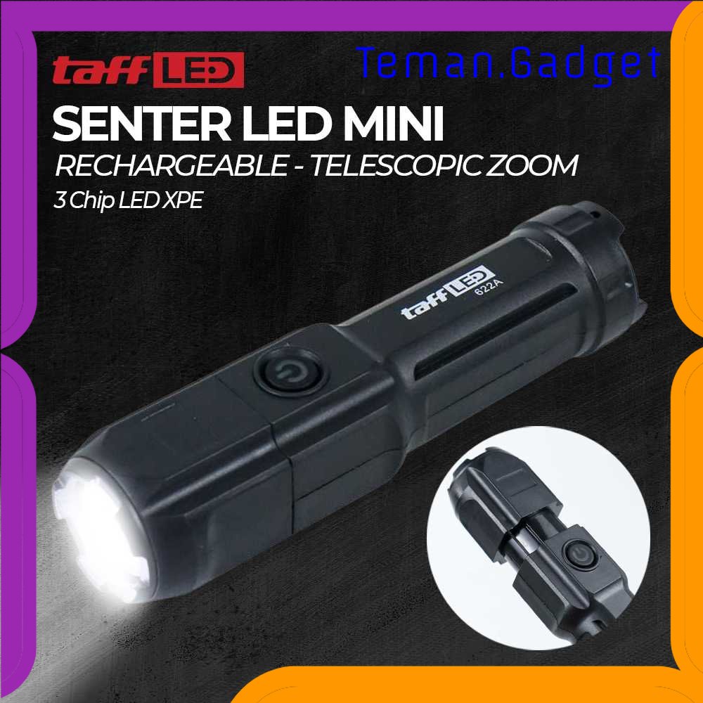 TG - LMP TaffLED Senter LED Mini Rechargable Telescopic Zoom XPE - F15-T