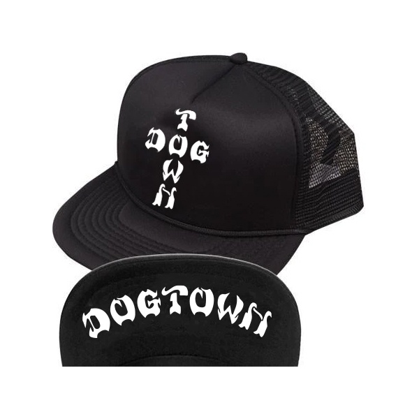 Dogtown Cross Letters Flip Mesh Black Mesh Hat