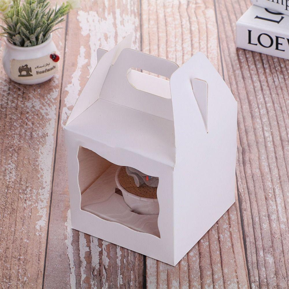 R-FLOWER 12pcs Kotak Cupcake Baru Removable Inner Tray Packaging Pastry Muffin Box