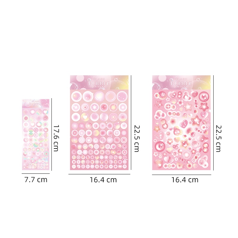 Lovely Bubble Series Laser Glitter Stiker Set Gadis Sobek Guka Diary DIY Deco Stickers