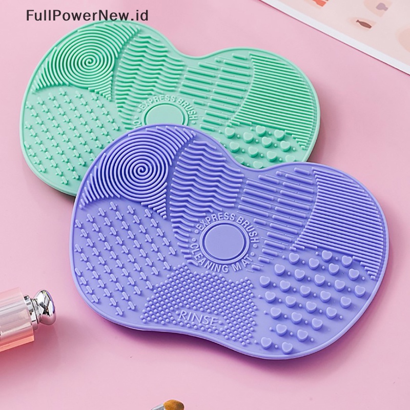 Power Silicone Makeup Brush Cleaner Scrubber Board Alas Pembersih Kosmetik Pad Cleaning ID