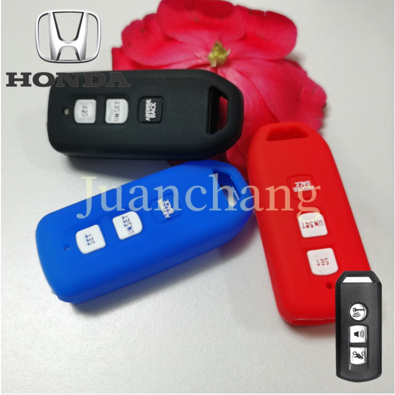 3tombol Silica Gel Key Case Remote Cover Fob Dengan Gantungan Kunci Untuk Honda Vario 125-gry Monkey PCX125 PCX150 PCX153 Batok Pelindung Motor