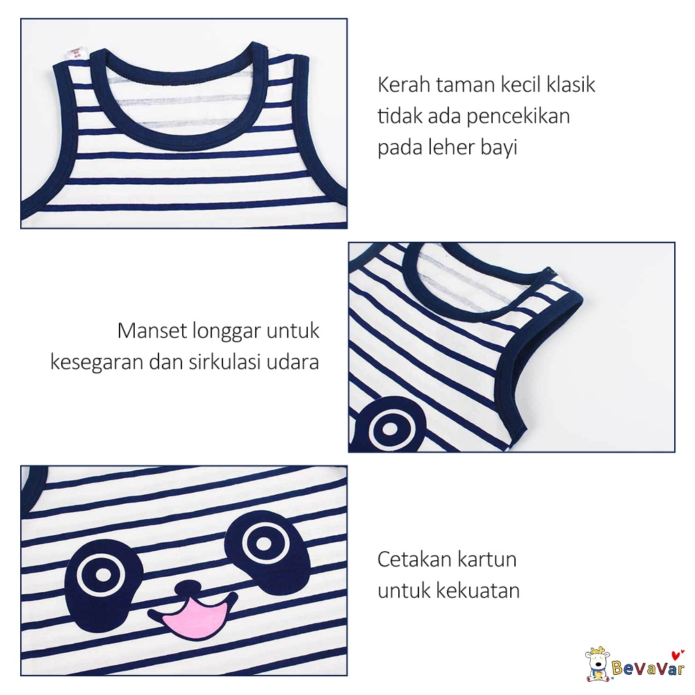 BEVAVAR 0-2Tahun Setelan Anak Import Kaos Oblong Bayi Anak /Setelan Bayi Tanpa Lengan Import