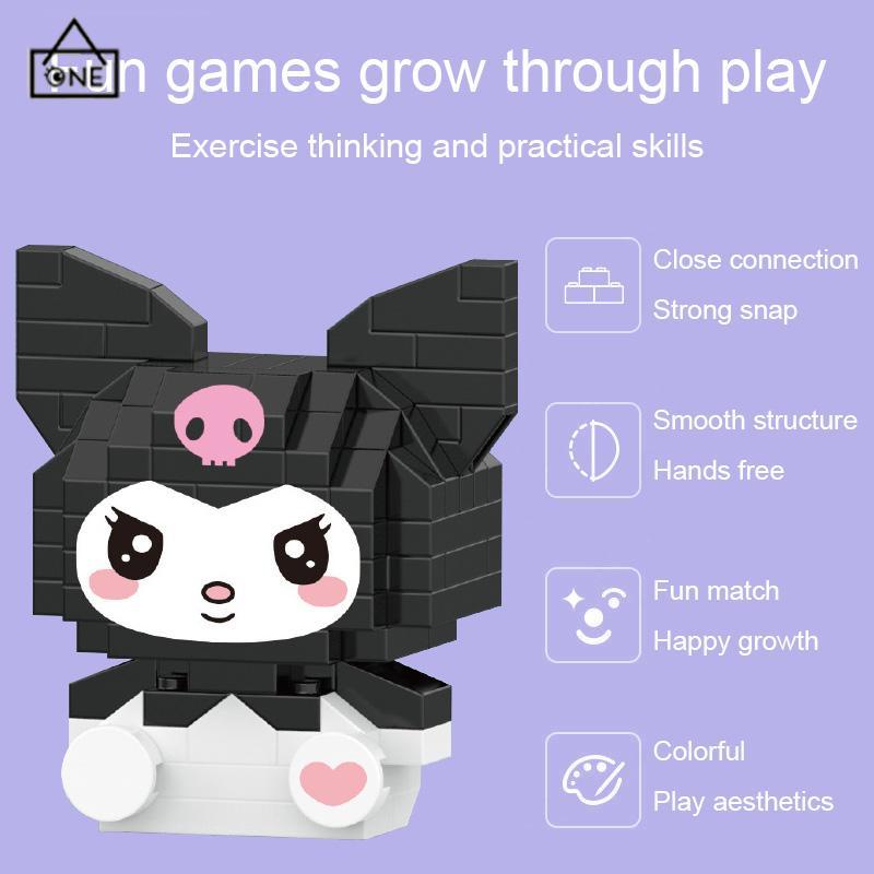 COD❤️Mainan Balok Susun Sanrio kuromi Mainan Anak Mainan Edukasi DIY 3DPuzzle Nano Block-A.one