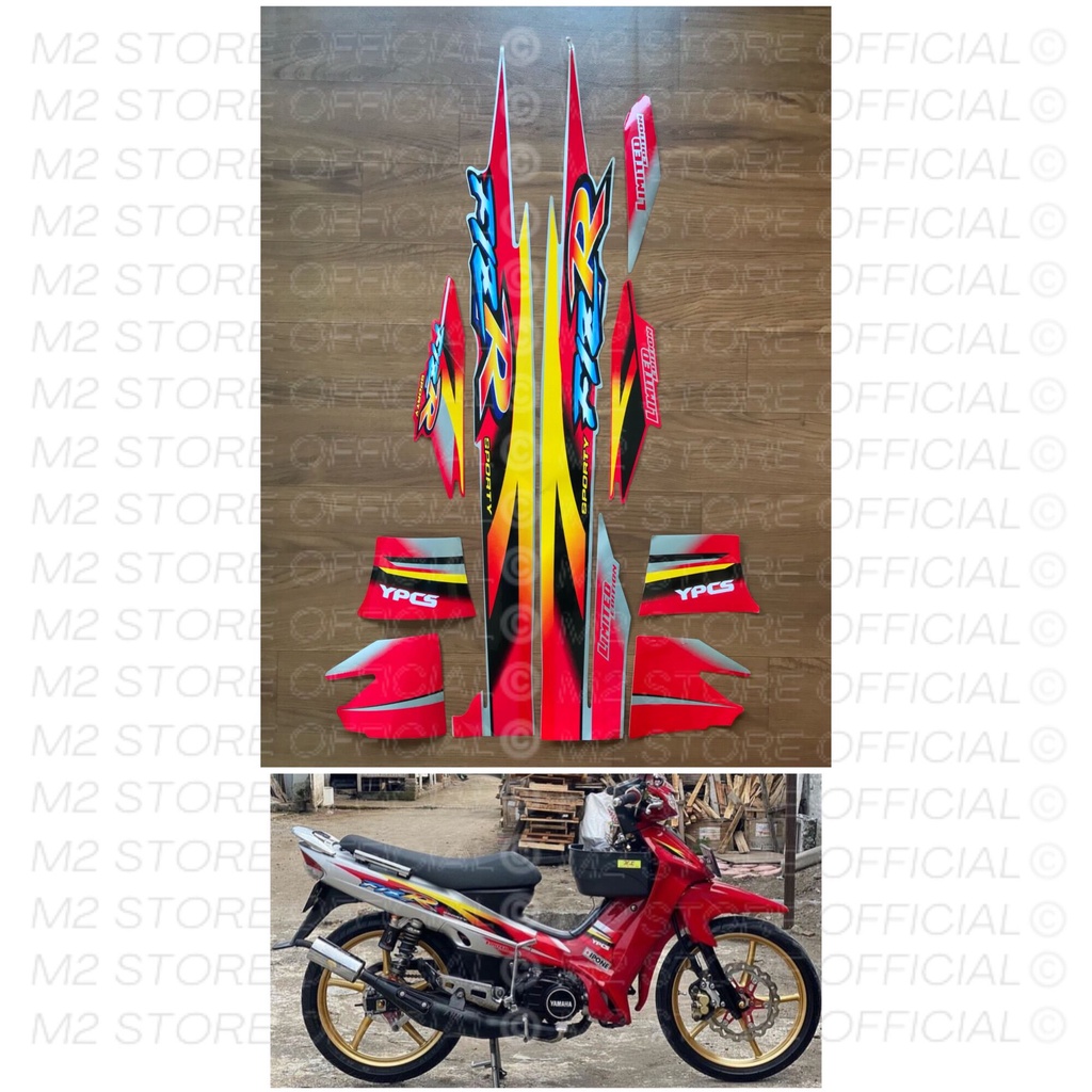 Striping list lis body motor Yamaha fiz r Fiz R dual tone limited edition silver merah sticker stike