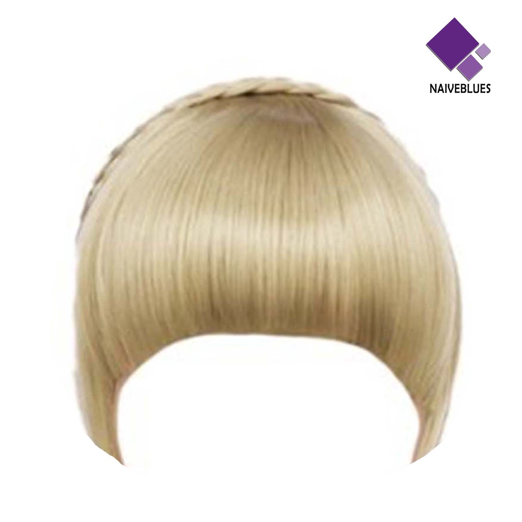 &lt; Naiveblues &gt; Braided Wig Hair Natural Looking Elastisitas Tertinggi Kecantikan Wanita Gril Rambut Palsu Dengan