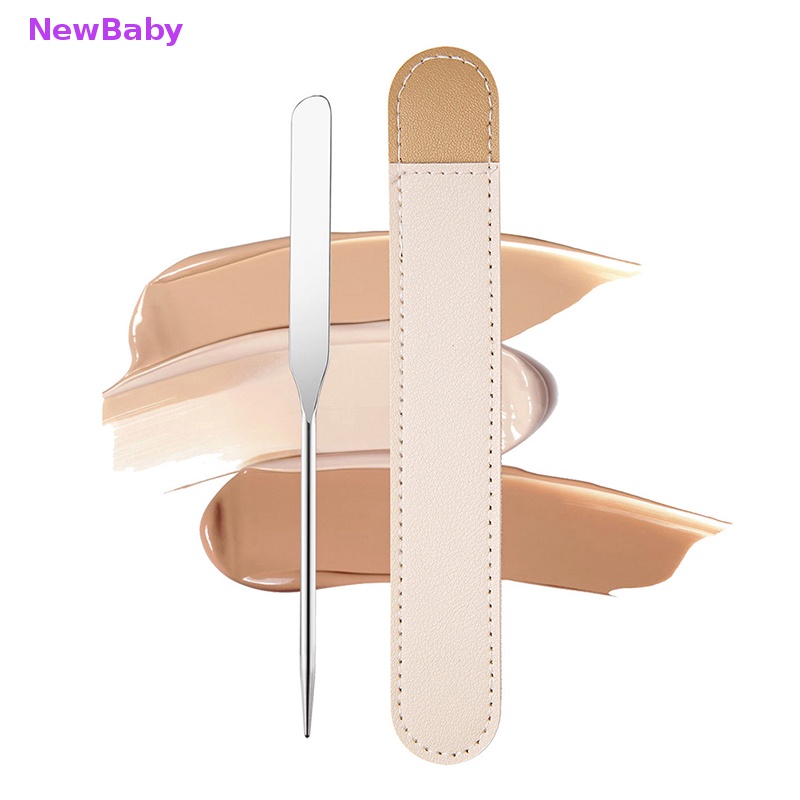 Newbaby 1Set Stainless Steel Dual Head Makeup Toner Spatula Mixing Stick Foundation ID