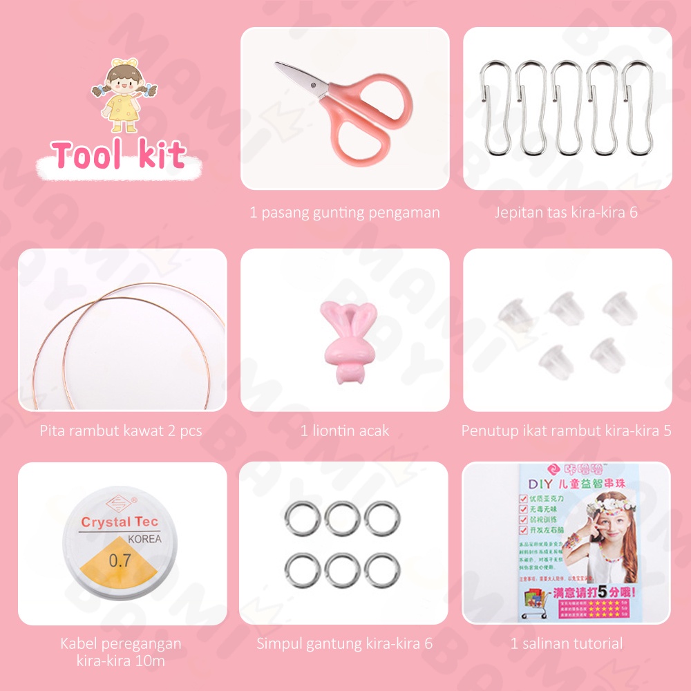 Mamibayi Meronce manik diy untuk jewelry kit mainan kerajinan tangan mainan edukasi anak perempuan