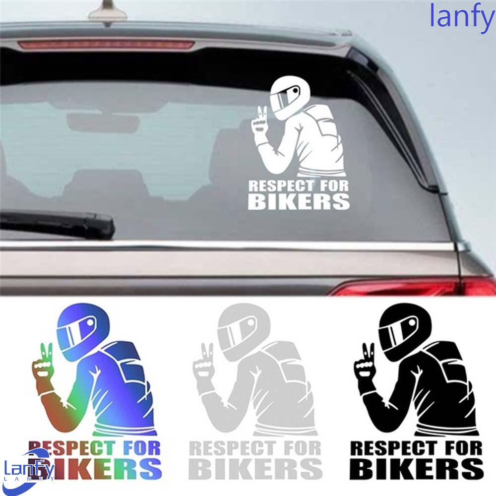 Lanfy Stiker Dekorasi Motor Stiker Reflektif PET Perlindungan Keren