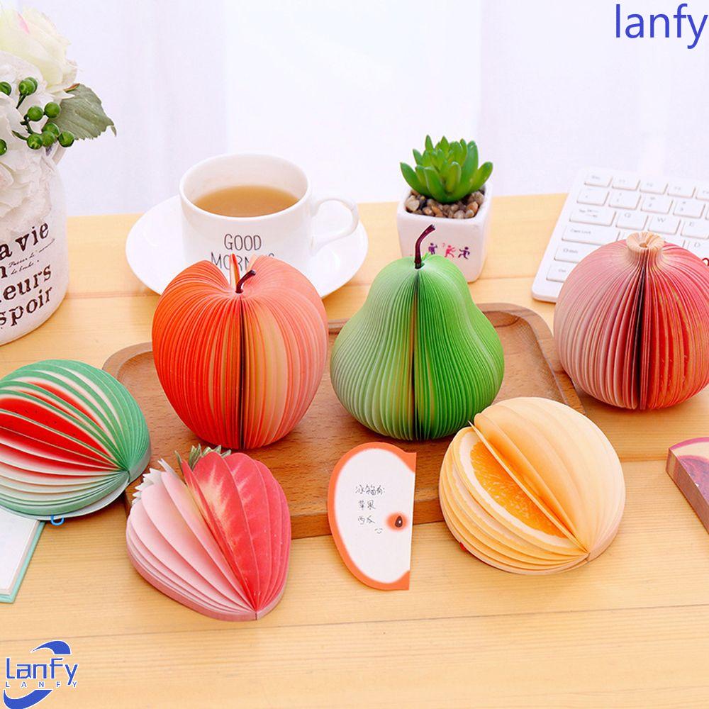 Lanfy Sticky Notes Sticker Post Stiker Kertas Scrapbooking Kantor Perlengkapan Sekolah DIY Buah Sayuran Pesan Stiker Alat Tulis Planner Stiker