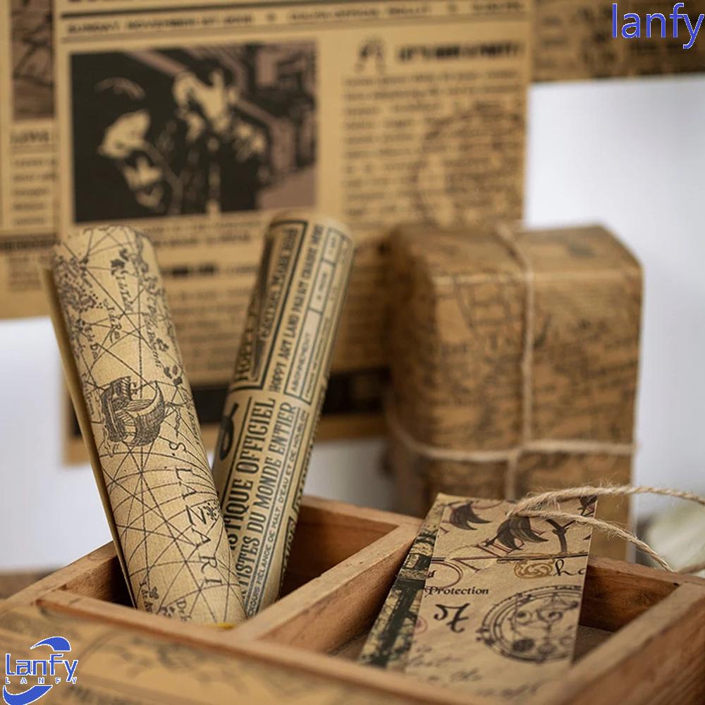 Lanfy Kraft Paper 10sheets Journaling Gift Packaging Scrapbooking Kolase Album Kertas Hias Seri Retroisme